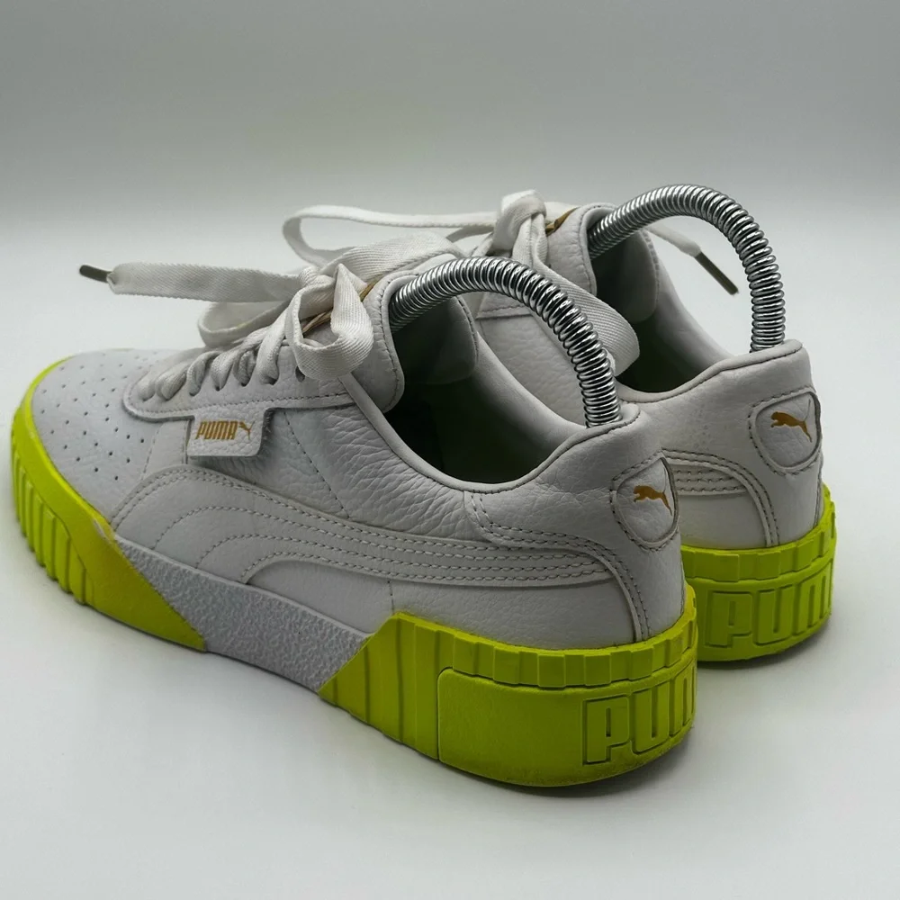 Puma Carina Leather Neon Yellow Sole
